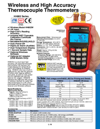 Thumbnail of document Data Sheet - HH802W 2 Channel 2 Thermocouple Types Wireless & USB Datalogger